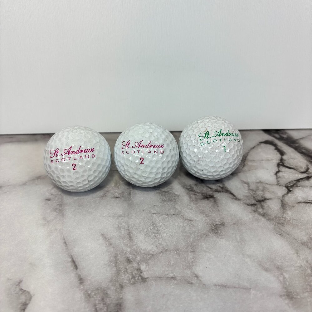 Lot of 3 St. Andrews Golf Course Scotland Script Pink Green Used